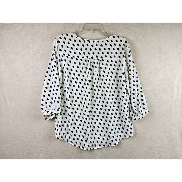 Your Story Women's Polka Dot Tie Neck Blouse Top Size M - Picture 3 of 3